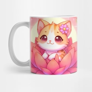 cat in lotus Mug